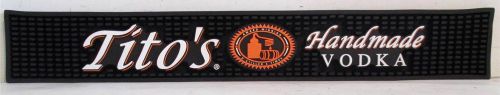 New Tito&#039;s Handmade Vodka Rubber Spill Mat Rail Black Bar Restaurant Man Cave