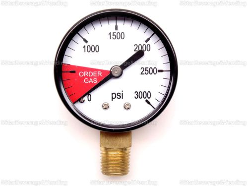 CO2 REPLACEMENT REGULATOR GAUGE 0-3000 PSI RIGHT HAND THREAD HOME BREW KEGERATOR