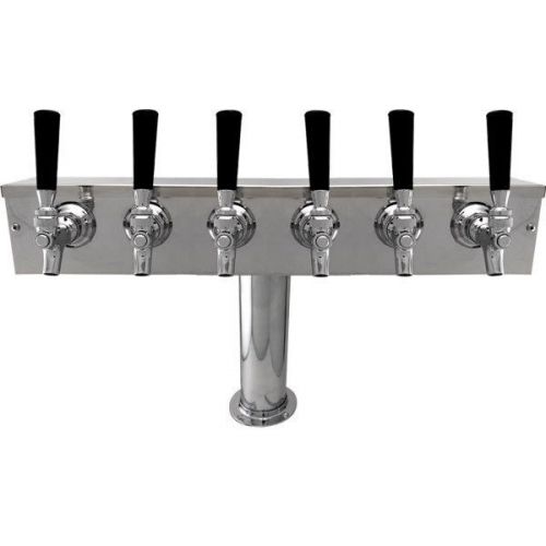 Stainless Steel Draft Beer Kegerator T-Tower- 6 Faucets - Commercial Bar System