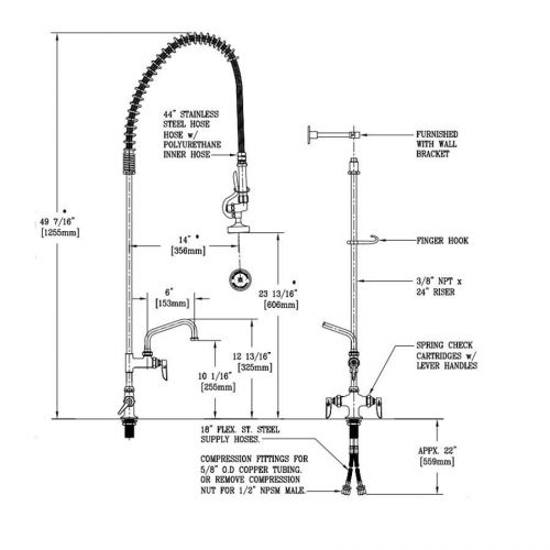 T &amp; S Brass B-0113-ADF06-B EasyInstall Prerinse Unit