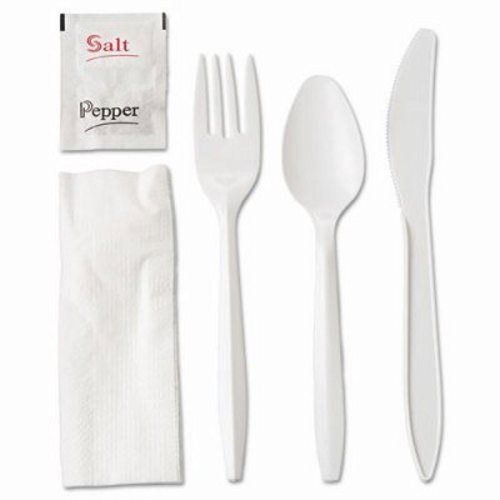 Six Piece Wrapped Cutlery Kit, 250 Kits (GEN 6KITMW)