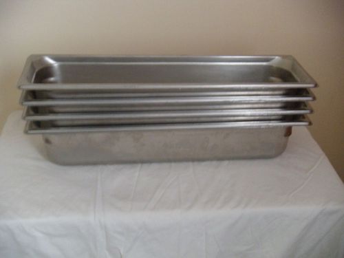 Lot of 4-Voll Rath Super Pan III, GN 2/4Half-Long Size Food Pan, S/S 5.6QTS