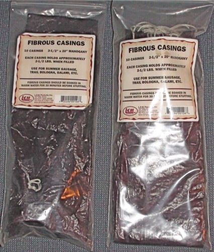 13 Mahogany Fibrous Lg. Sausage Casings Holds 2.5lb ea.