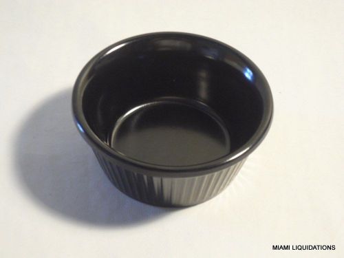 Lot 48 4oz fluted shallow Ramekin Carlisle 411-S289-03 Black heavy melamine