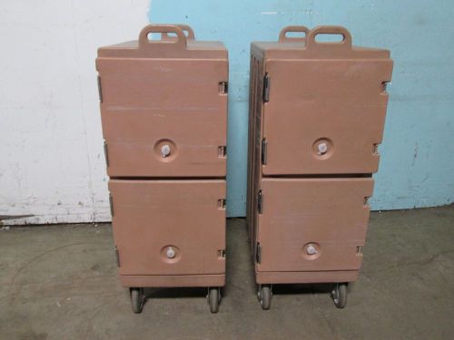 LOT OF 2 &#034;CAMBRO&#034; INSULATED HOT/COLD 2 DOORS TRANSPORTABLE FOOD CARRIER/CART