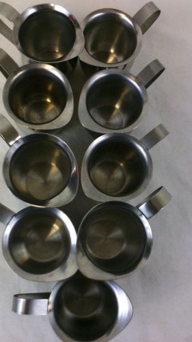 STAINLESS STEEL MINI CREAMERS  (SET OF 9)  EUC  DISHWASHER SAFE T26