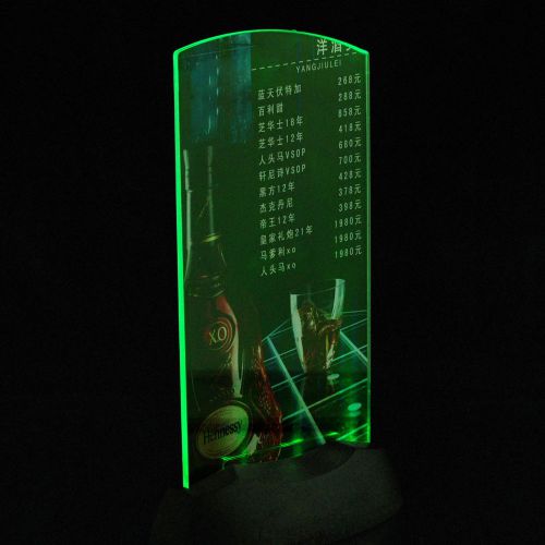 Acrylic Flashing Led Light Table Menu Restaurant Card Display Holder Stand  HG