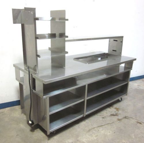 Commercial stainless steel heated shelf prep table 75&#034;w condiment restaurant for sale