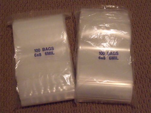 200 - 6 mil TRIPLE THICK 6x8 inch &#034;Mini-Zip&#034; Zip Lock Bags