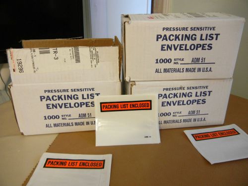 3000 PREASUE SENSITIVE PACKING LIST ENVELOPES - style  ADM 51  - 5.5 &#034; X 4.5 &#034;