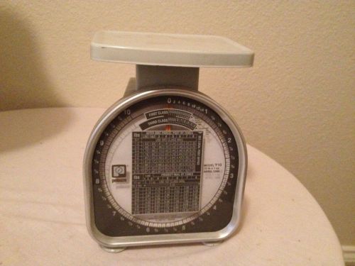 Vintage Pelouze Model Y10 Postal Scale 0-10lbs, April 1988 postal rates