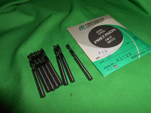 Lot of 8 Precision Twist L41 #23  LEFT HAND  Stub  Drills USA