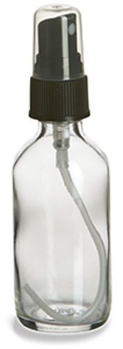 40-Pack 2 oz Clear Glass Rounds w/ Black Fine Mist Sprayers