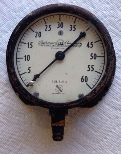 Metal Gauge Industrial, Black, Bahnson Company Gauge, Industrial Decor