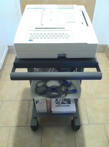 Spacelabs burdick eclipse ii ecg/ekg w/ patient cable = 10 leads + clips &amp; cart for sale