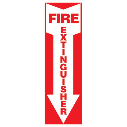 (LOT OF 10) SELF-ADHESIVE VINYL &#034;FIRE EXTINGUISHER ARROW&#034; SIGN&#039;S...4&#034; X 12&#034; NEW