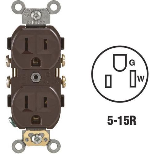 Leviton S00-CR15-00S 125V Grounded Duplex Outlet-BRN DUPLEX OUTLET