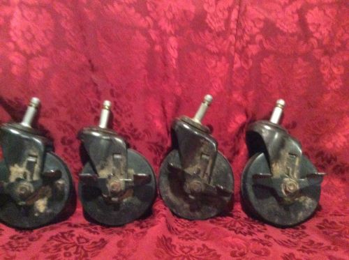 LOT 4 Faultless Locking Swivel Caster Wheels Industrial Cart SALVAGE VTG ANTIQUE