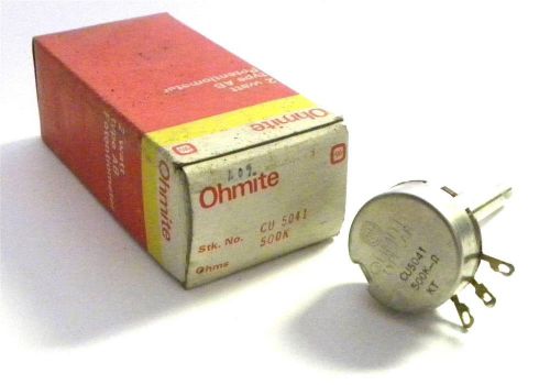 BRAND NEW IN BOX OHMITE CU-5041 POTENTIOMETER 100K OHMS 2 WATT (2 AVAILABLE)