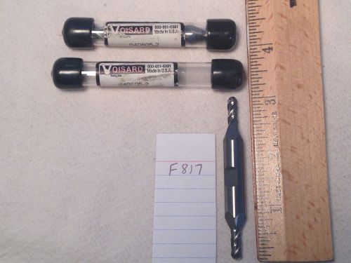 2 NEW VOISARD 3/16&#034; DIAMETER CARBIDE ENDMILLS. 4 FLUTE. BALL. D.E. USA MADE F817