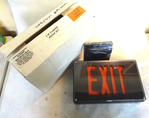 NEW EXITRONIX MODEL NAV-NC-R-1-B-H1 120/277V WET LOCATION HEAVY DUTY EXIT SIGN