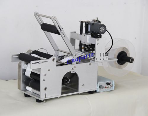 Semi-automatic round bottle labeling machine with date code printing machine for sale