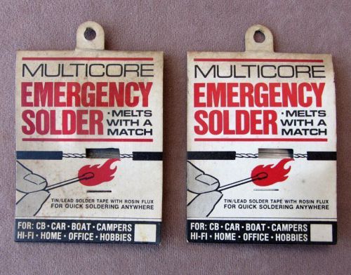 Vintage multicore emergency solder kits lot of 2 * melts w match no iron needed for sale