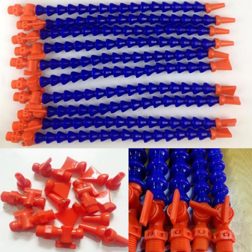 12pcs Plastic Round Nozzle Flexible Water Oil Coolant Pipe Hose CNC+Commutateur