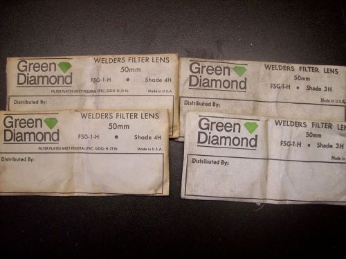 (5pr)welding filter lens by green diamond &amp; b--line (50 mm) shade 4h, fsg-1-h for sale