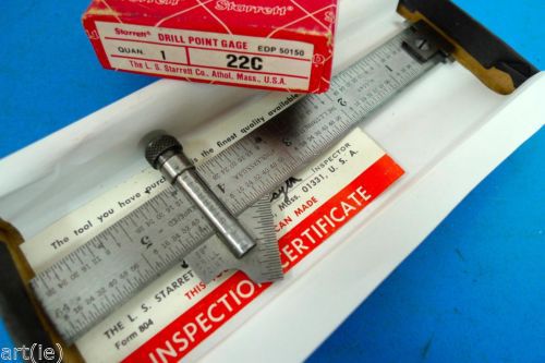 STARRETT No. 22C DRILL POINT GAGE GAUGE in BOX machinist tools *D