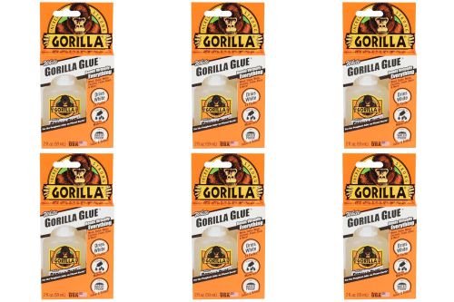 Gorilla Glue White 237J 2 Oz Bottle, Dries White And 2 Times Faster-6-Pack