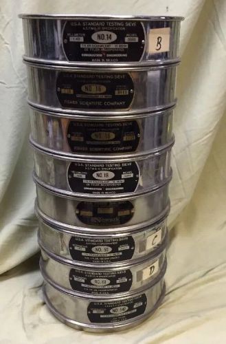 Lot Of W S Tyler Newark Standard USA Testing Sieve 14,16,18,30,50,60,140 Screens