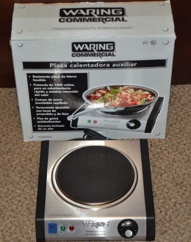 Waring WEB300 Single Burner Solid Top Countertop Range - Heavy Duty 1300 Watts