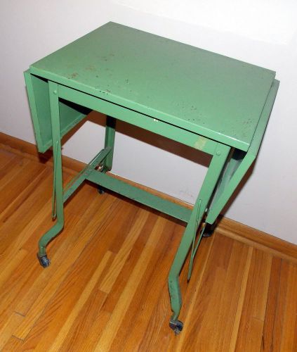 Vintage typewriter table adjustable leaf (green) metal  free shipping for sale