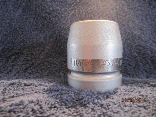 WILLIAMS TOOLS 6 POINT SHALLOW IMPACT SOCKET 1-1/8 &#034; 1&#034; DRIVE #7-636  USA  MADE