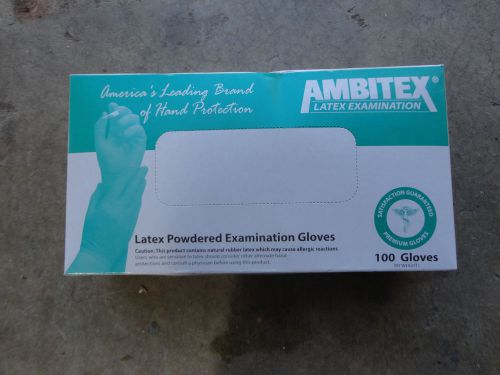 Ambitex latex powdered examination gloves  large - 100ct  non-sterile unopened for sale