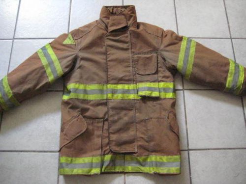 AUTHENTIC LION FIREMAN FIREFIGHTER TURNOUT COAT JACKET BUNKER JANESVILLE SZ 40R