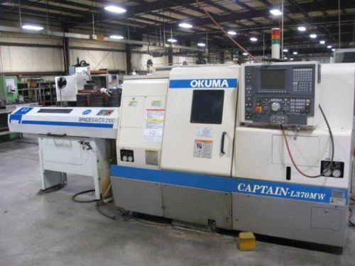 2003 Okuma Captain L370MW CNC LATHE Live Tool SUBSPNDLE Spacemaker 2100 loader