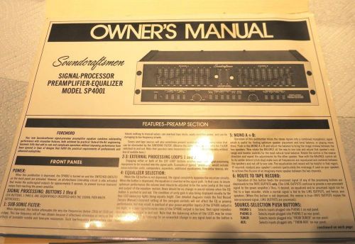 Soundcraftsmen SP4001 Preamp-EQ, Owners Manual &amp; related paperwork