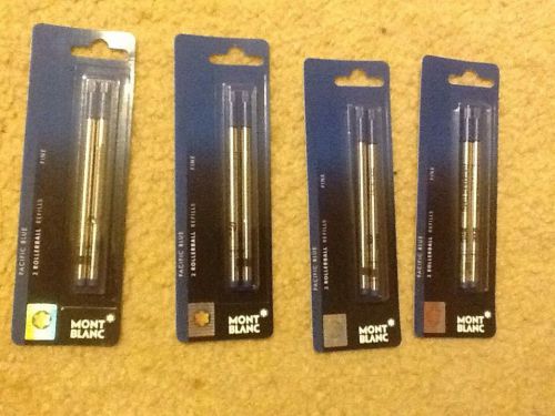 8 Mont Blanc Rollerball Pen Refills Blue Fine Point NEW in original package NIP