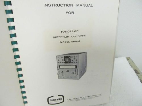 Panoramic SPA-4 Spectrum Analyzer Instruction Manual w/schematic
