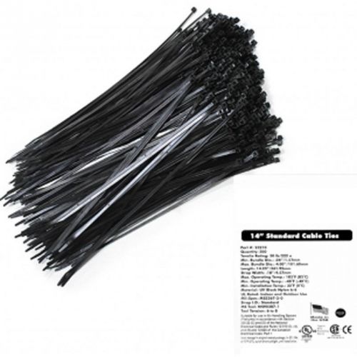 500 Pc 15&#034; UV Black Nylon Cable Zip Tie USA Organize Wrap Wire Holder Industrial