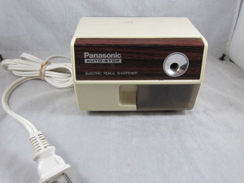 Panasonic KP-110 Electric Pencil Sharpener Auto Stop Wood Grain Vintage