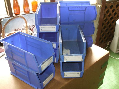 AKRO MILS PLASTIC STORAGE BINS (10) BLUE