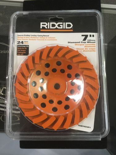 Ridgid 7&#034; diamond cup wheel turbo 24 segment orange for sale