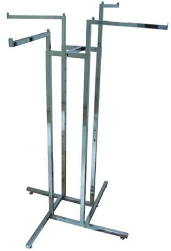 Heavy Duty 4 Ways Cheap Free Floor Stand Shop Straight Arm Clothes Garment Rail