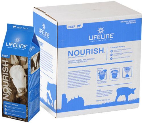 LIFELINE NOURISH BEEF CALF 8 Pk 1.2 lb. Complete Colostrum Replacer APC 61085