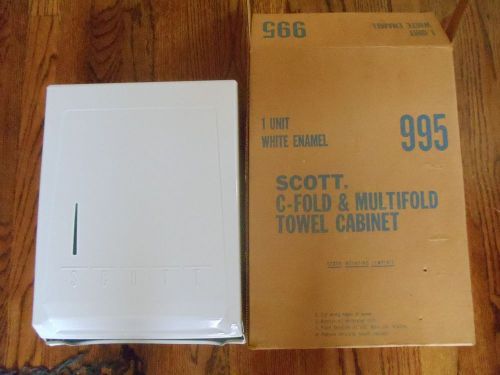 Nos vtg 1970 scott c-fold multifold paper towel dispenser holder white enamel-
							
							show original title for sale
