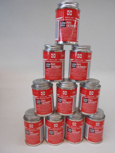 Ten 4 Fluid Ounce Cans Whitlam Clear Medium Bodied Low Voc PVC Cement