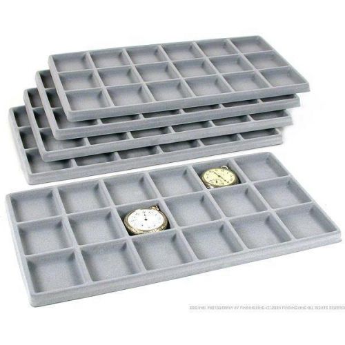 Tray Insert 18 Slot Gray Flocked 5pc